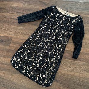 NWT $148 Vince Camuto Black Lace Mini Sheath Dress Size 6